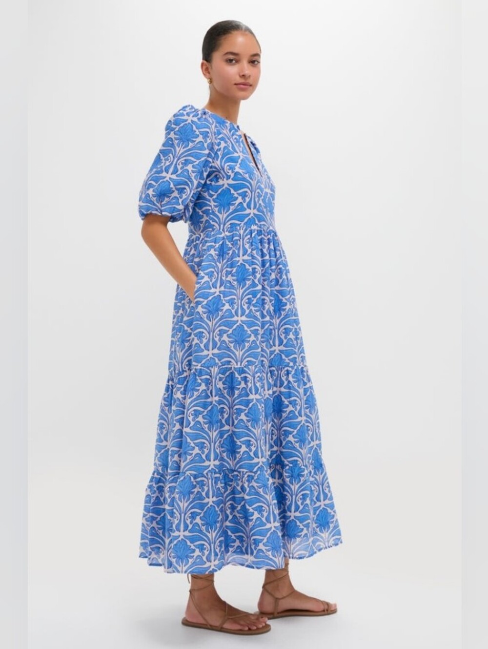 Tuckernuck Blue Geo Floral Cara Maxi Dress - Picture 3 of 11